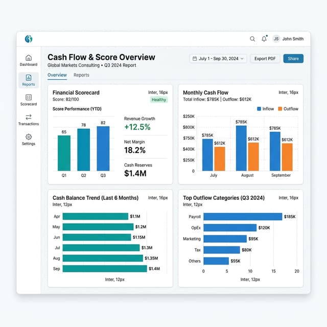 Cash Flow & Score Overview